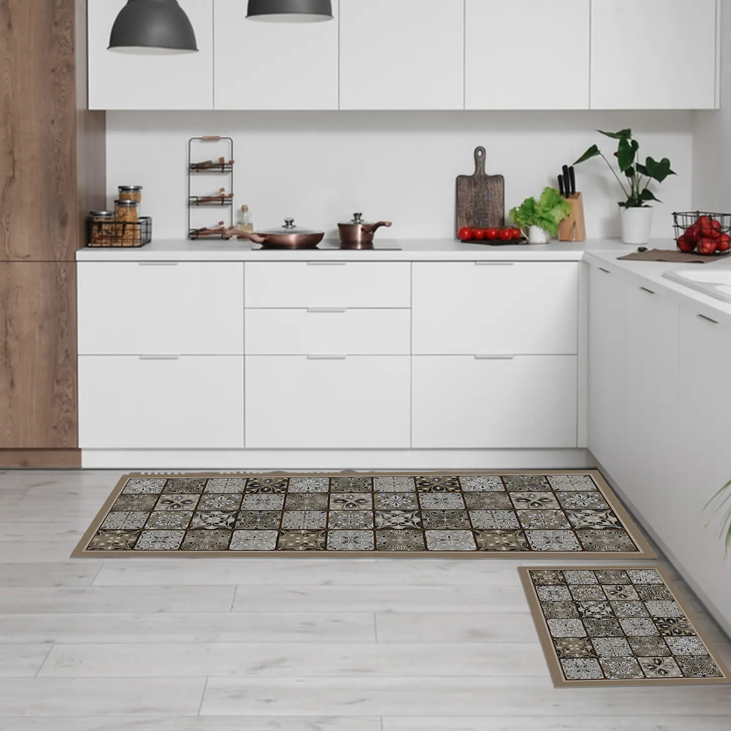 Set 2 Alfombras de Cocina Ultra Delgada Baldosa Ligure 3
