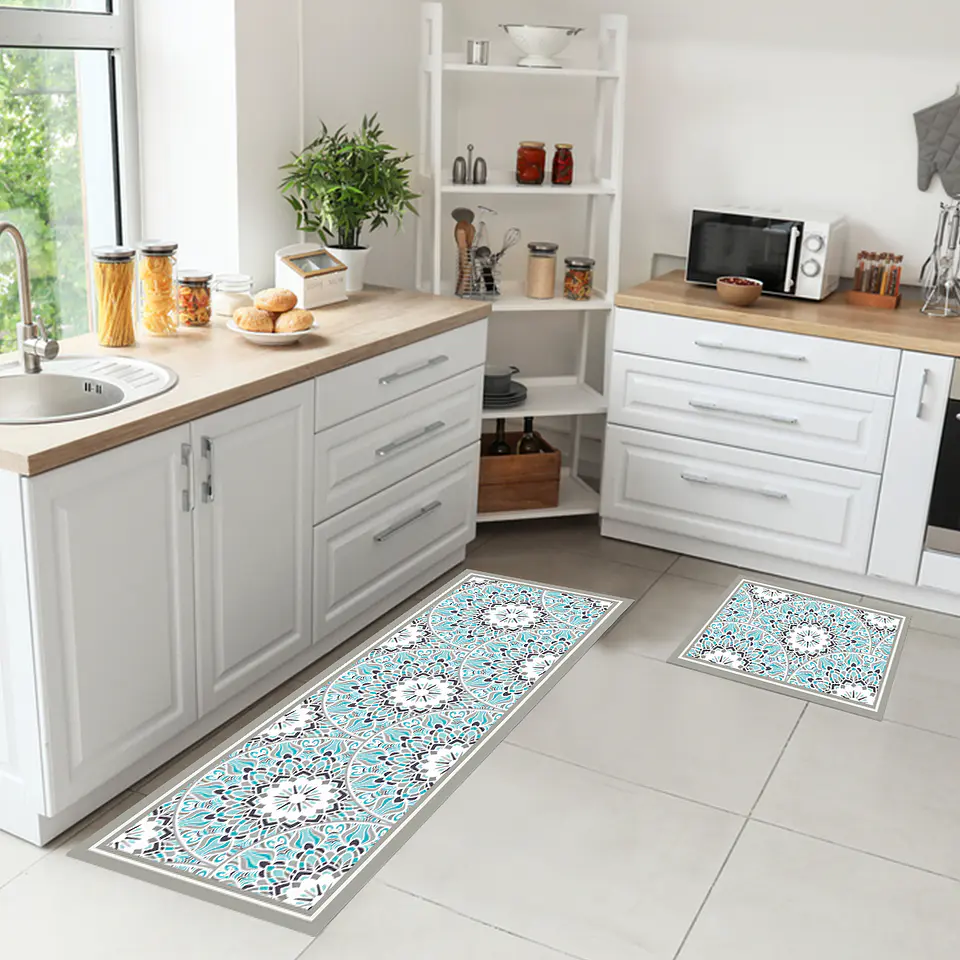 Set 2 Alfombras de Cocina Ultra Delgada Mandala 1