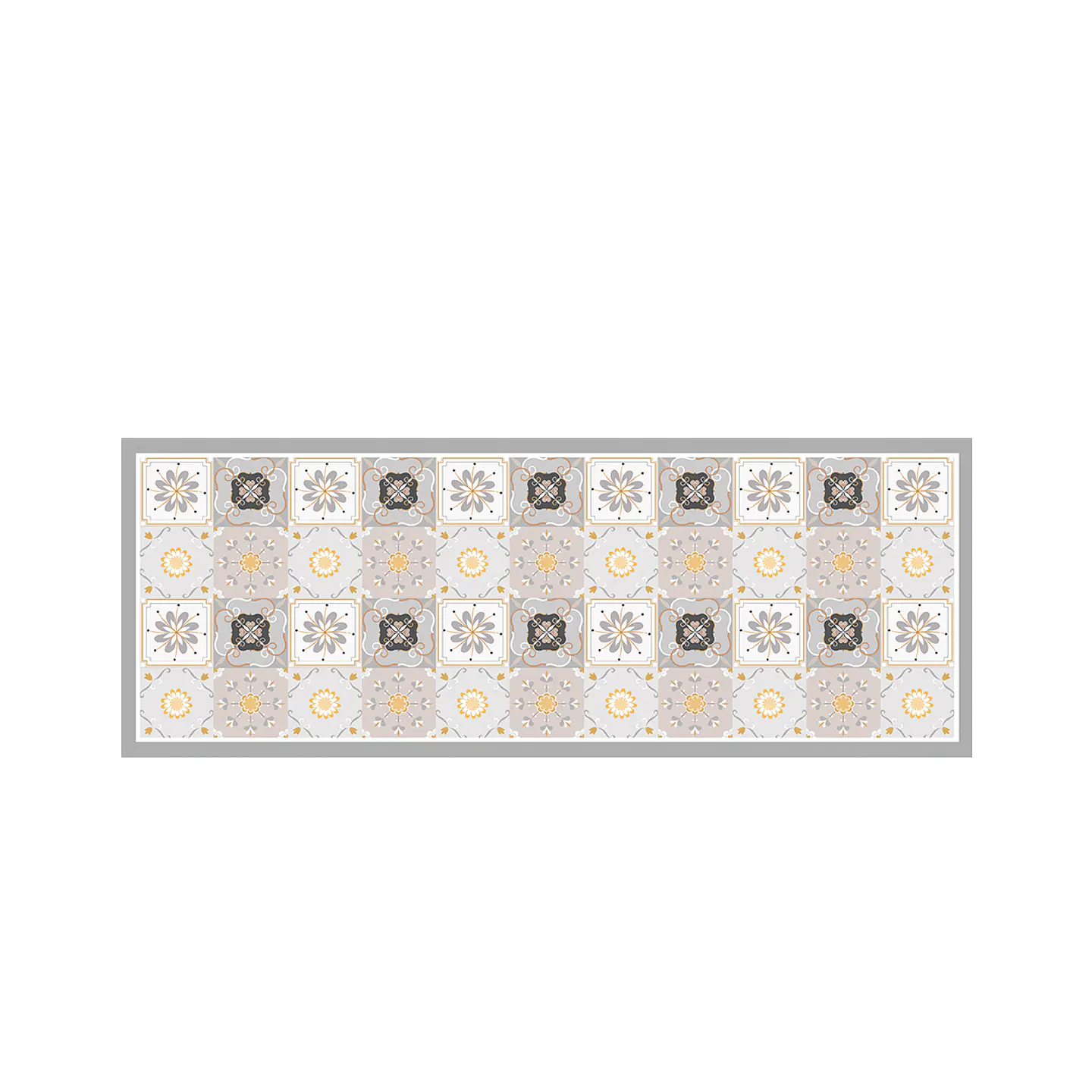 Set 2 Alfombras De Cocina Ultra Delgada Baldosa Amarilla 4