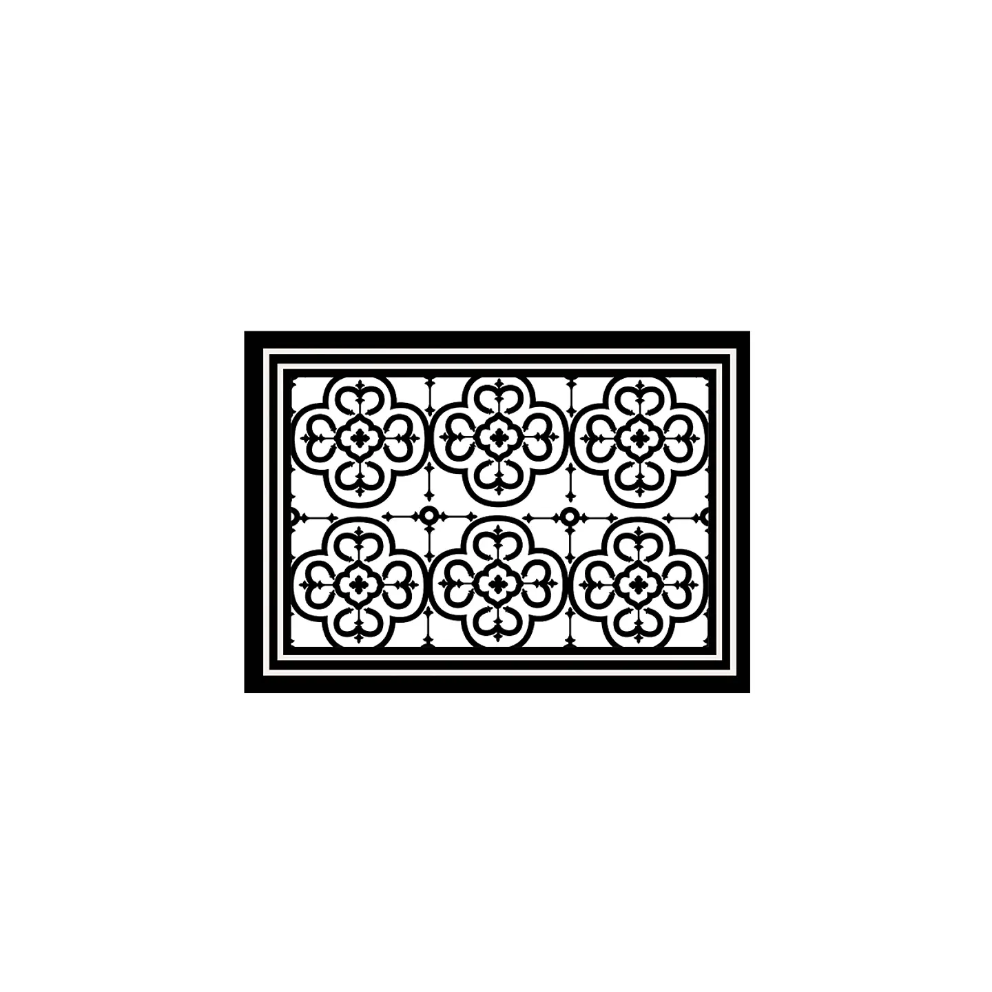 Set 2 Alfombras De Cocina Ultra Delgada Flor Arabe Black 4