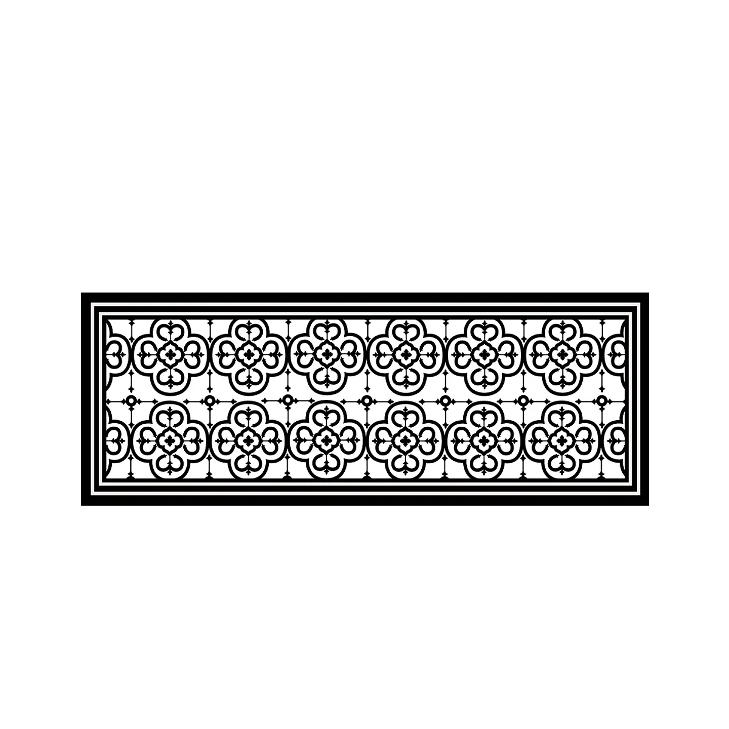 Set 2 Alfombras De Cocina Ultra Delgada Flor Arabe Black 5
