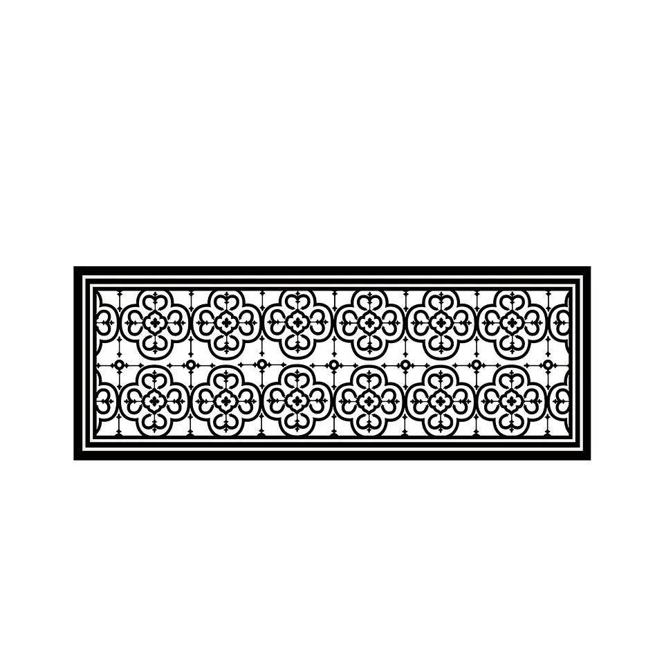 Set 2 Alfombras De Cocina Ultra Delgada Flor Arabe Black 5