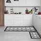Set 2 Alfombras De Cocina Ultra Delgada Flor Arabe Black - Miniatura 2