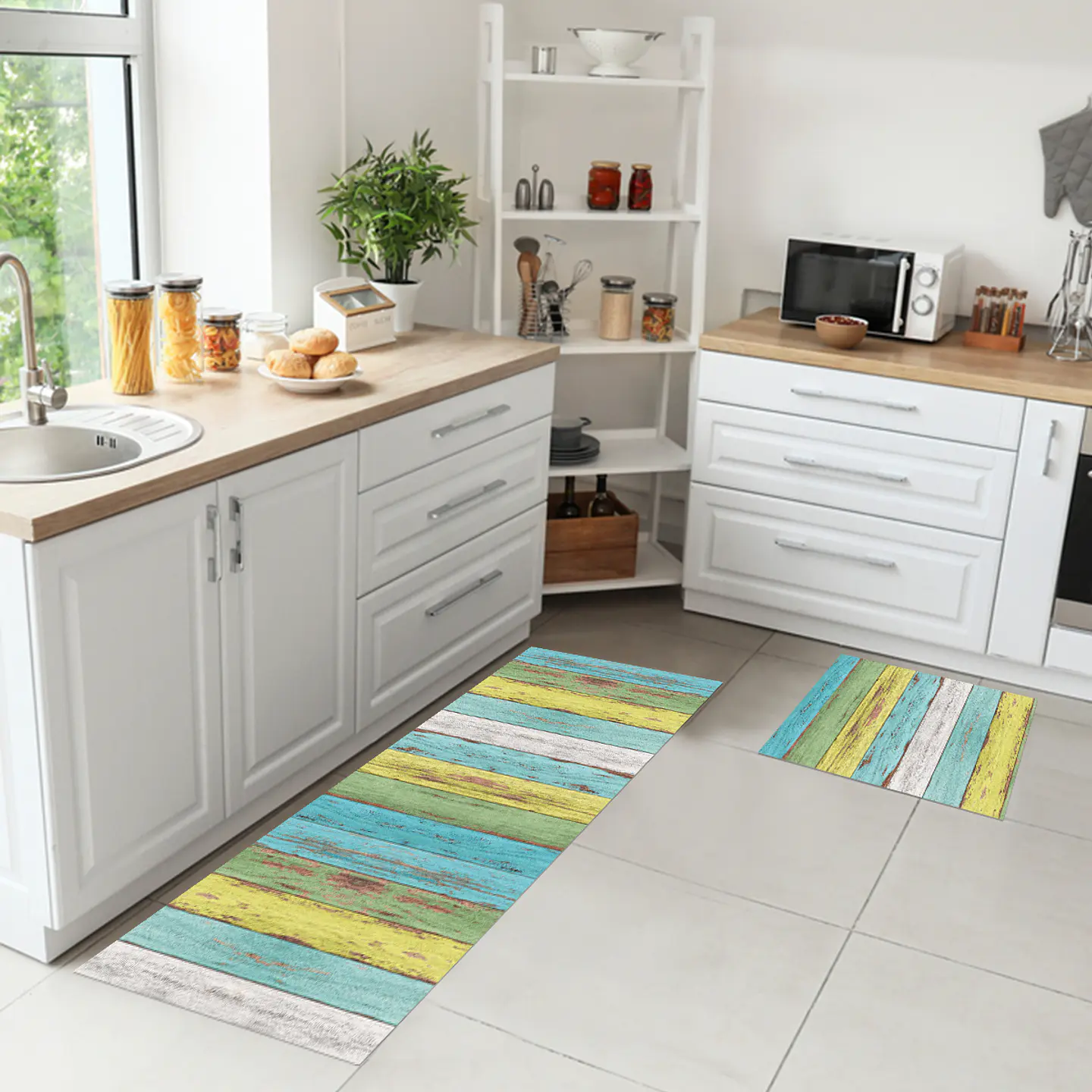 Set 2 Alfombras De Cocina Ultra Delgada Madera Chiloe 3