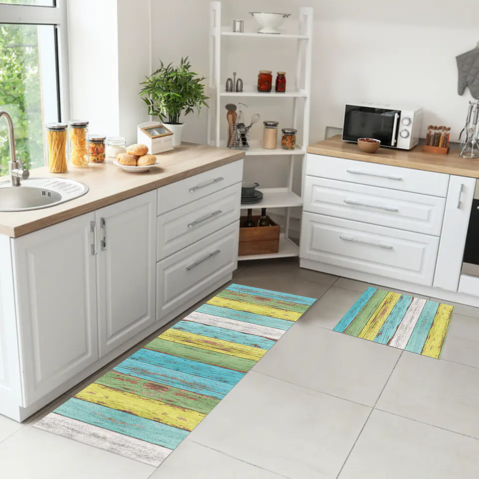 Set 2 Alfombras De Cocina Ultra Delgada Madera Chiloe 3