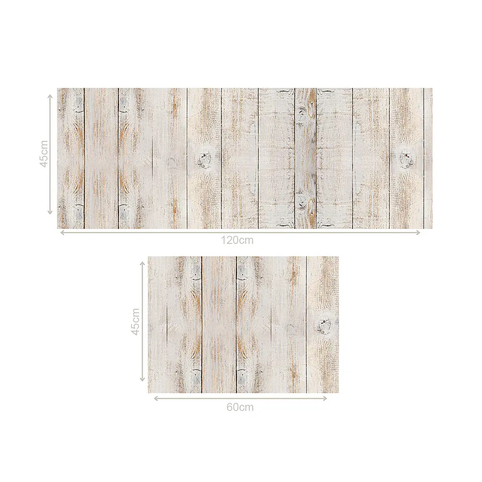 Set 2 Alfombras De Cocina Ultra Delgada Madera Natural 3