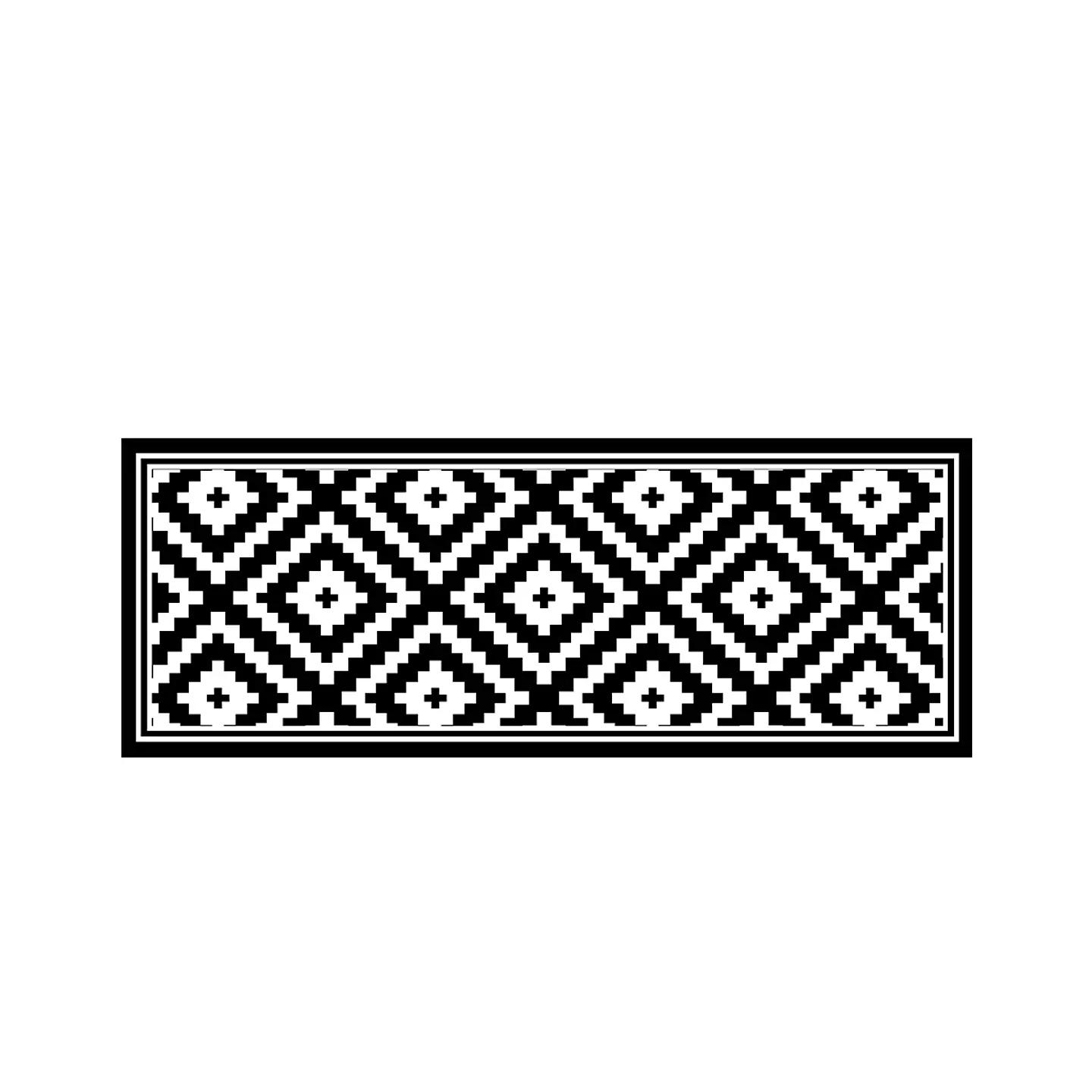 Set 2 Alfombras De Cocina Ultra Delgada Rombos Black 6