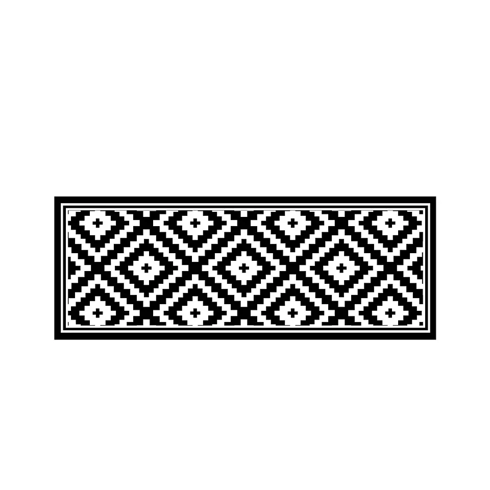 Set 2 Alfombras De Cocina Ultra Delgada Rombos Black 6