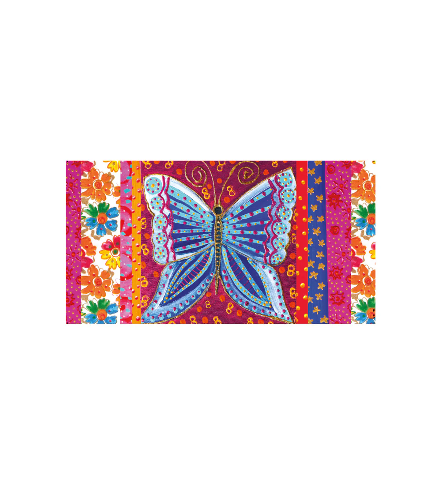 ALFOMBRA MARIPOSA AZUL 70 X 140 CM 1