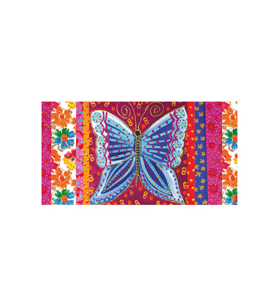 ALFOMBRA MARIPOSA AZUL 70 X 140 CM 1