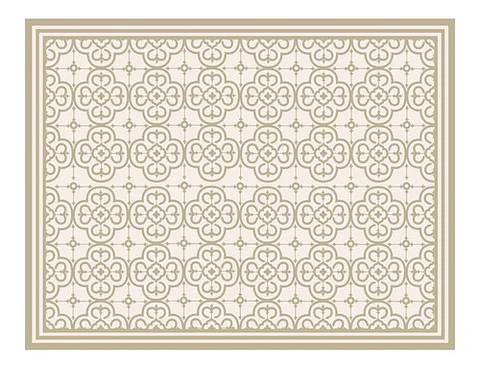 Alfombra Living Terraza Vinil Flor Arabe Arena 140 X 180 Cm