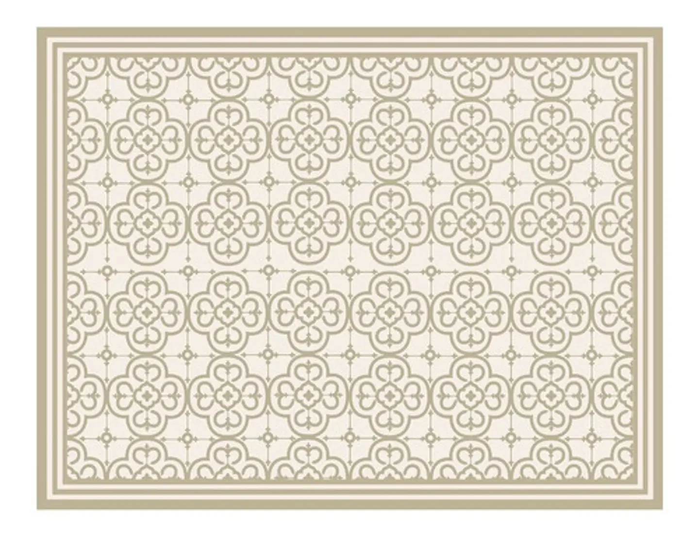 Alfombra Living Terraza Vinil Flor Arabe Arena 140 X 180 Cm 1
