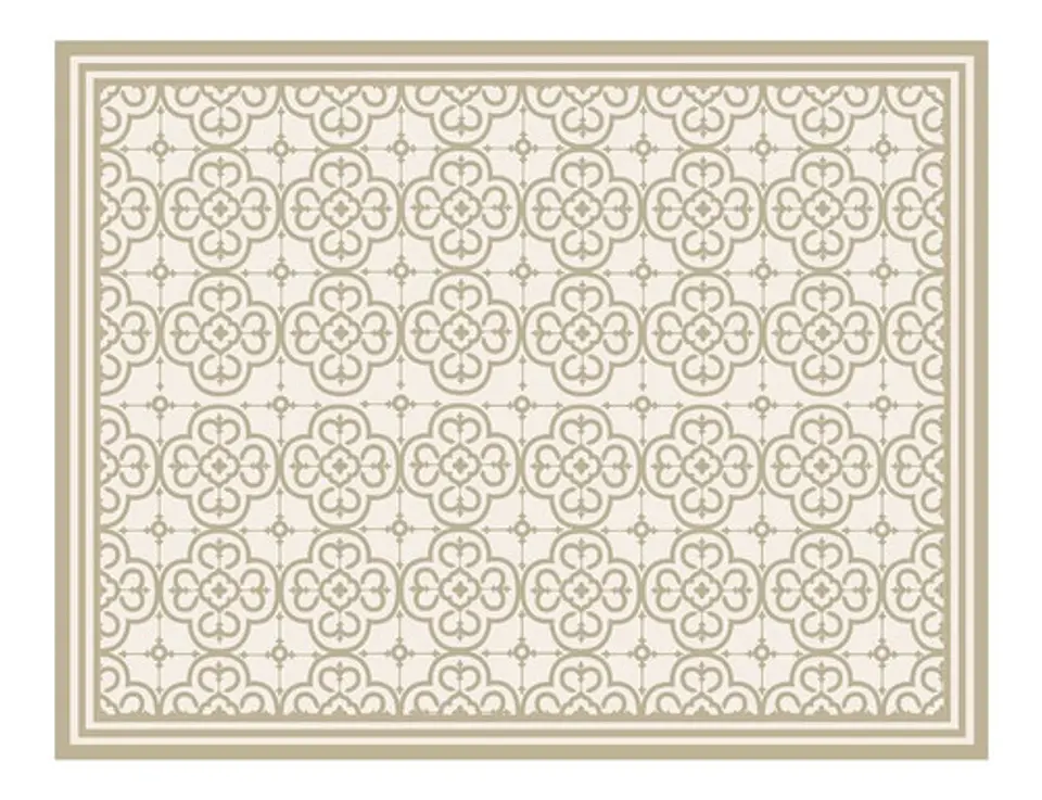 Alfombra Living Terraza Vinil Flor Arabe Arena 140 X 180 Cm 1