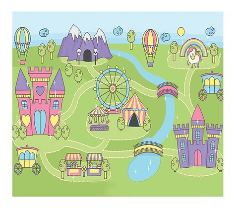 Alfombra Infantil Vinil Castillo Davanti 110 X 140 Cm