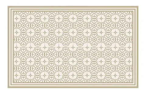 Alfombra Living Terraza Vinil Flor Arabe Arena 140 X 220 Cm