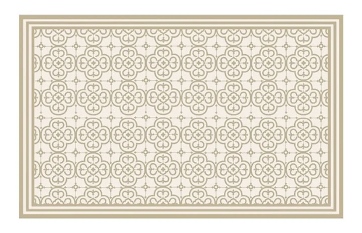 Alfombra Living Terraza Vinil Flor Arabe Arena 140 X 220 Cm 1