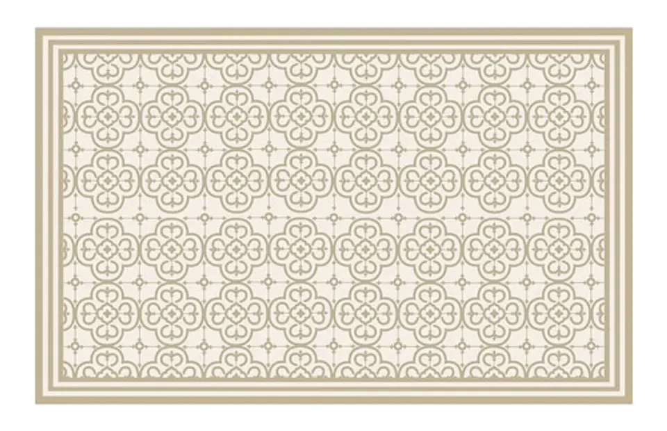Alfombra Living Terraza Vinil Flor Arabe Arena 140 X 220 Cm 1