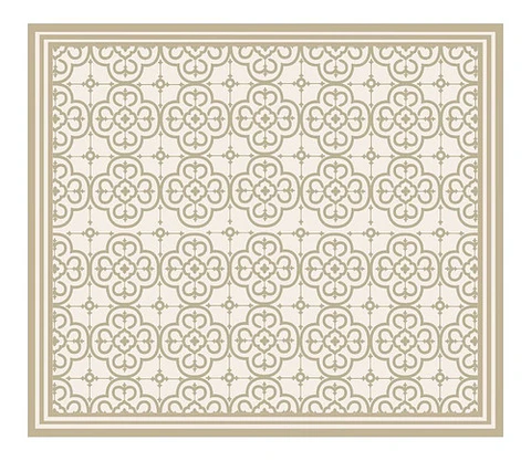 Alfombra Living Terraza Vinil Flor Arabe Arena 140 X 160 Cm