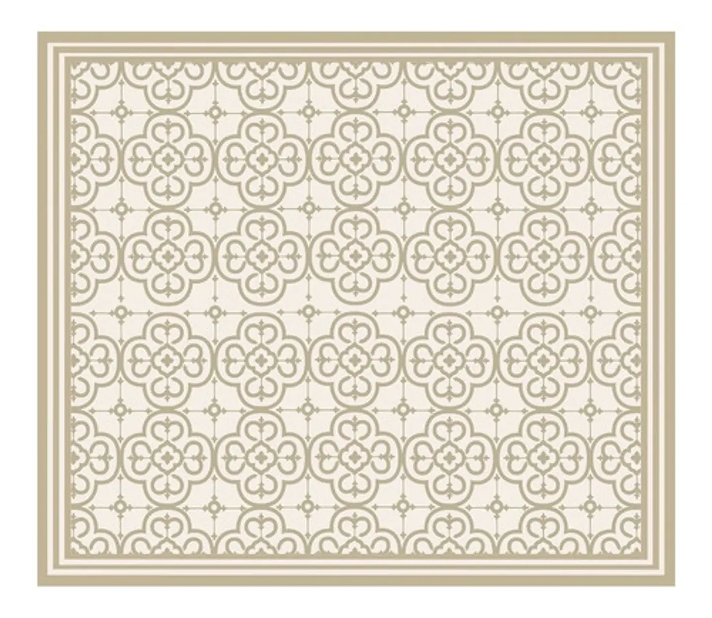 Alfombra Living Terraza Vinil Flor Arabe Arena 140 X 160 Cm 1