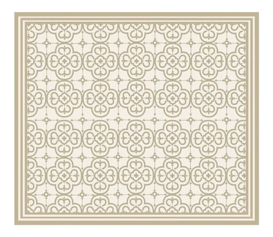 Alfombra Living Terraza Vinil Flor Arabe Arena 140 X 160 Cm 1