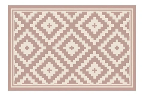 Alfombra Vinílica De Baño Davanti - Rombos Rosa 40x60cm