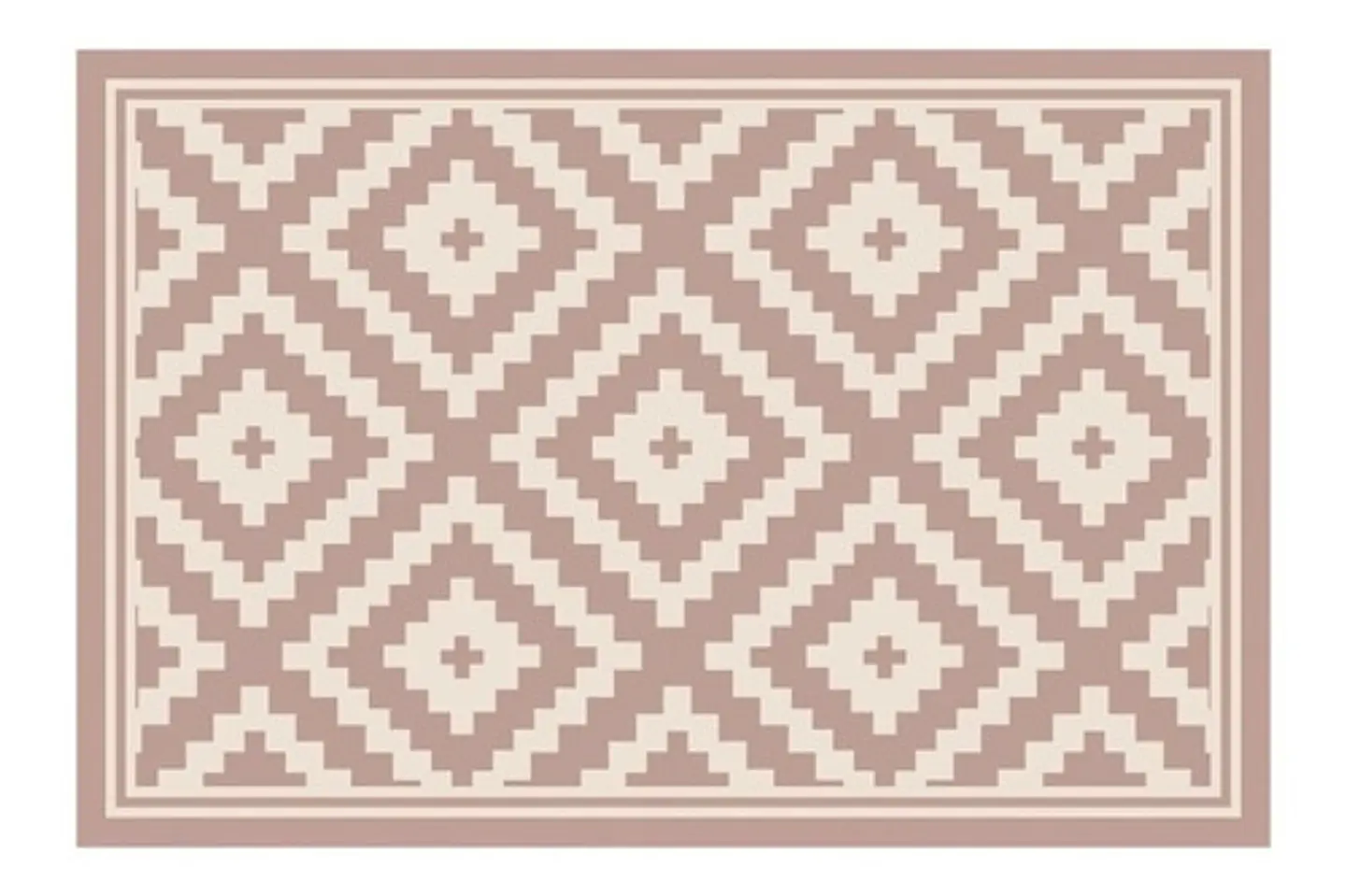 Alfombra Vinílica De Baño Davanti - Rombos Rosa 40x60cm 1