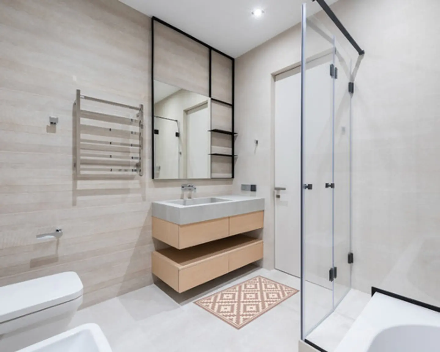 Alfombra Vinílica De Baño Davanti - Rombos Rosa 40x60cm 2