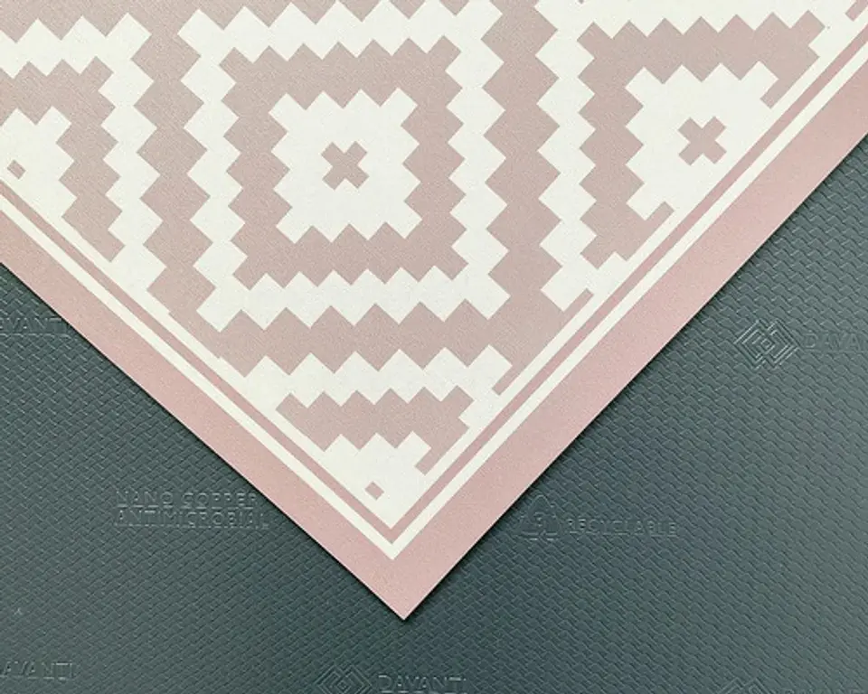 Alfombra Vinílica De Baño Davanti - Rombos Rosa 40x60cm 3