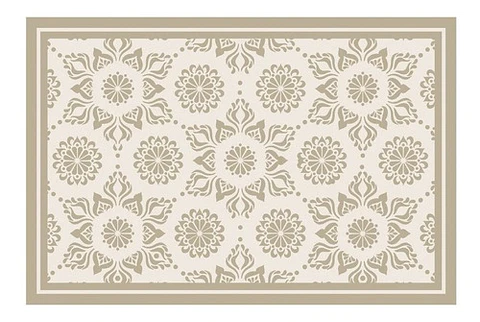 Alfombra Vinílica De Baño Davanti - Flor Hindú Arena 40x60cm