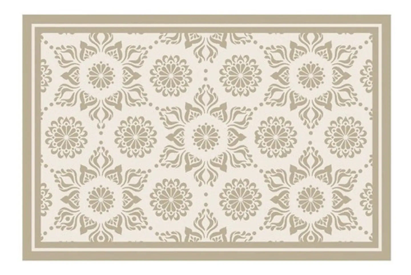 Alfombra Vinílica De Baño Davanti - Flor Hindú Arena 40x60cm 1