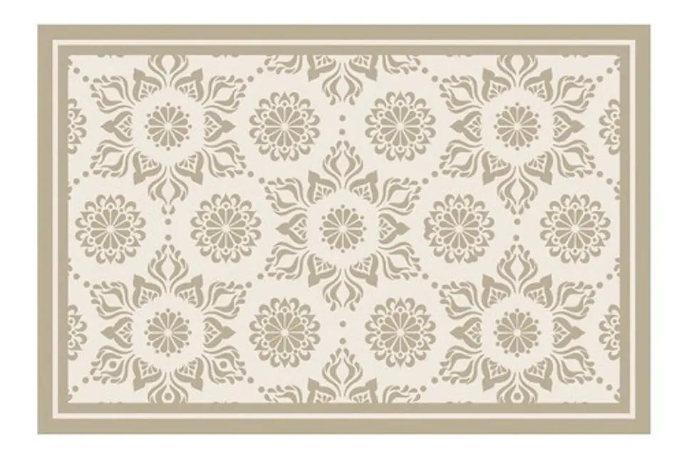 Alfombra Vinílica De Baño Davanti - Flor Hindú Arena 40x60cm 1