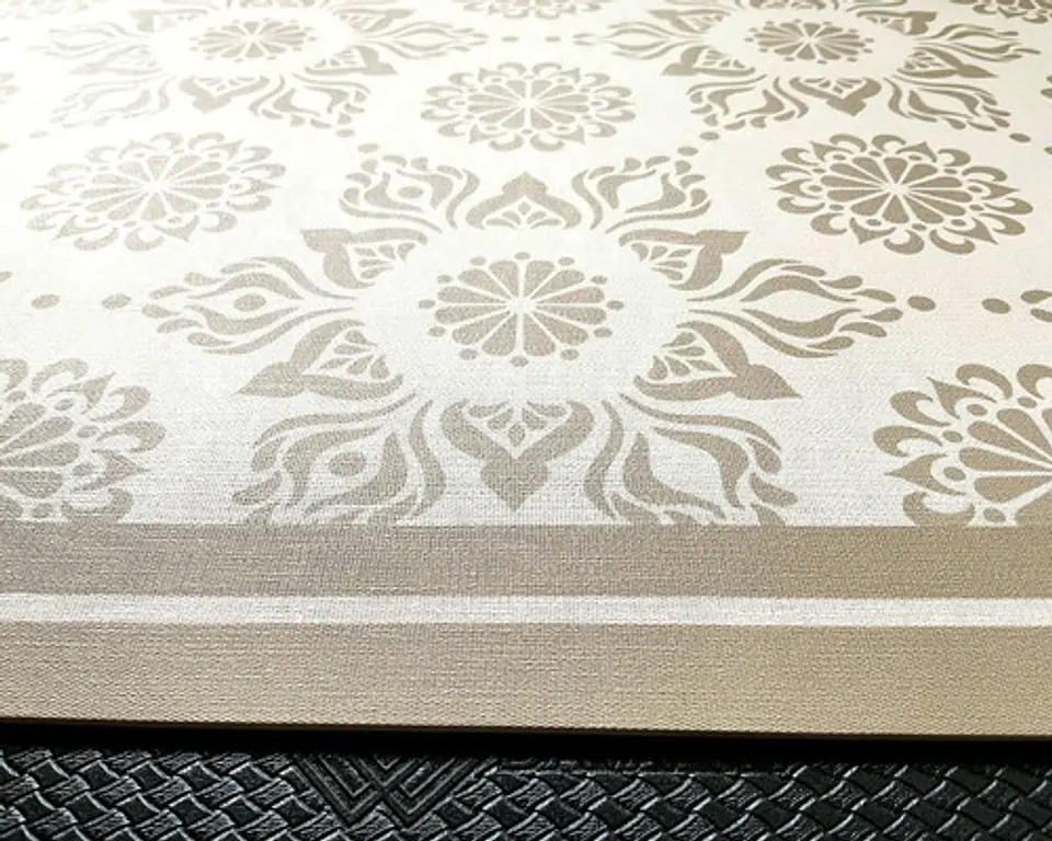 Alfombra Vinílica De Baño Davanti - Flor Hindú Arena 40x60cm 3