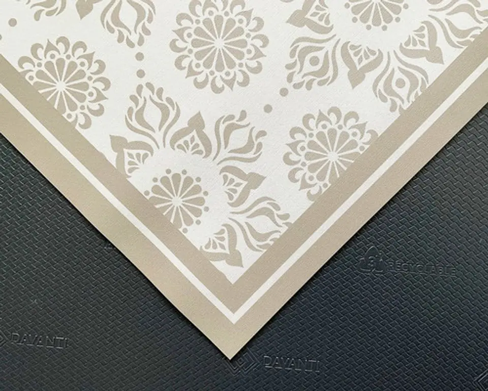 Alfombra Vinílica De Baño Davanti - Flor Hindú Arena 40x60cm 4
