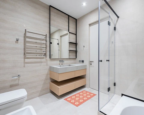 Alfombra Vinílica De Baño Davanti - Flor Árabe Coral 40x60cm