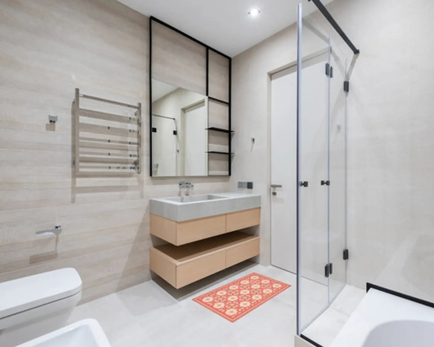 Alfombra Vinílica De Baño Davanti - Flor Árabe Coral 40x60cm 2