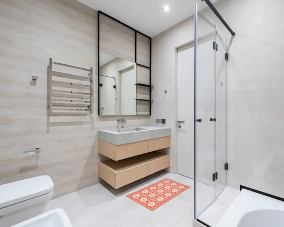 Alfombra Vinílica De Baño Davanti - Flor Árabe Coral 40x60cm 2