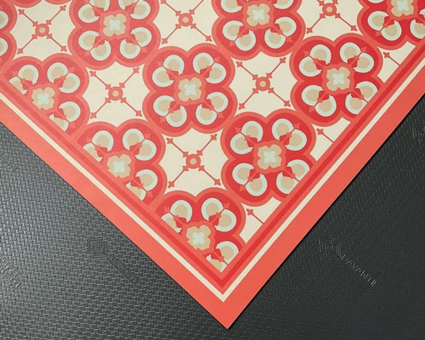 Alfombra Vinílica De Baño Davanti - Flor Árabe Coral 40x60cm 3