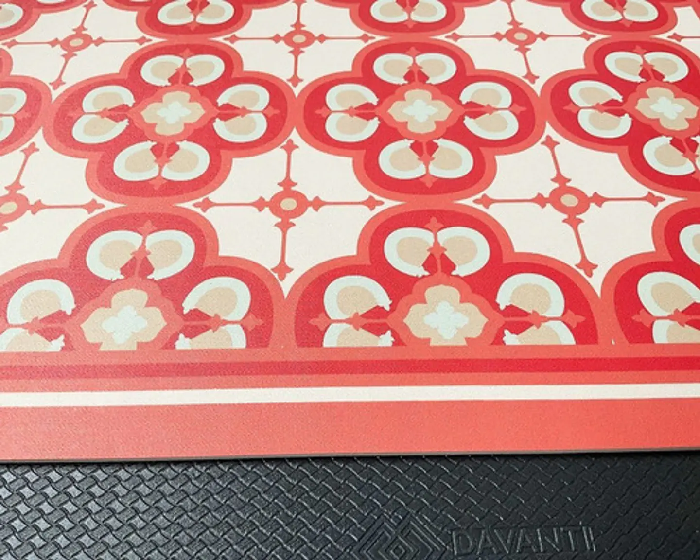 Alfombra Vinílica De Baño Davanti - Flor Árabe Coral 40x60cm 4