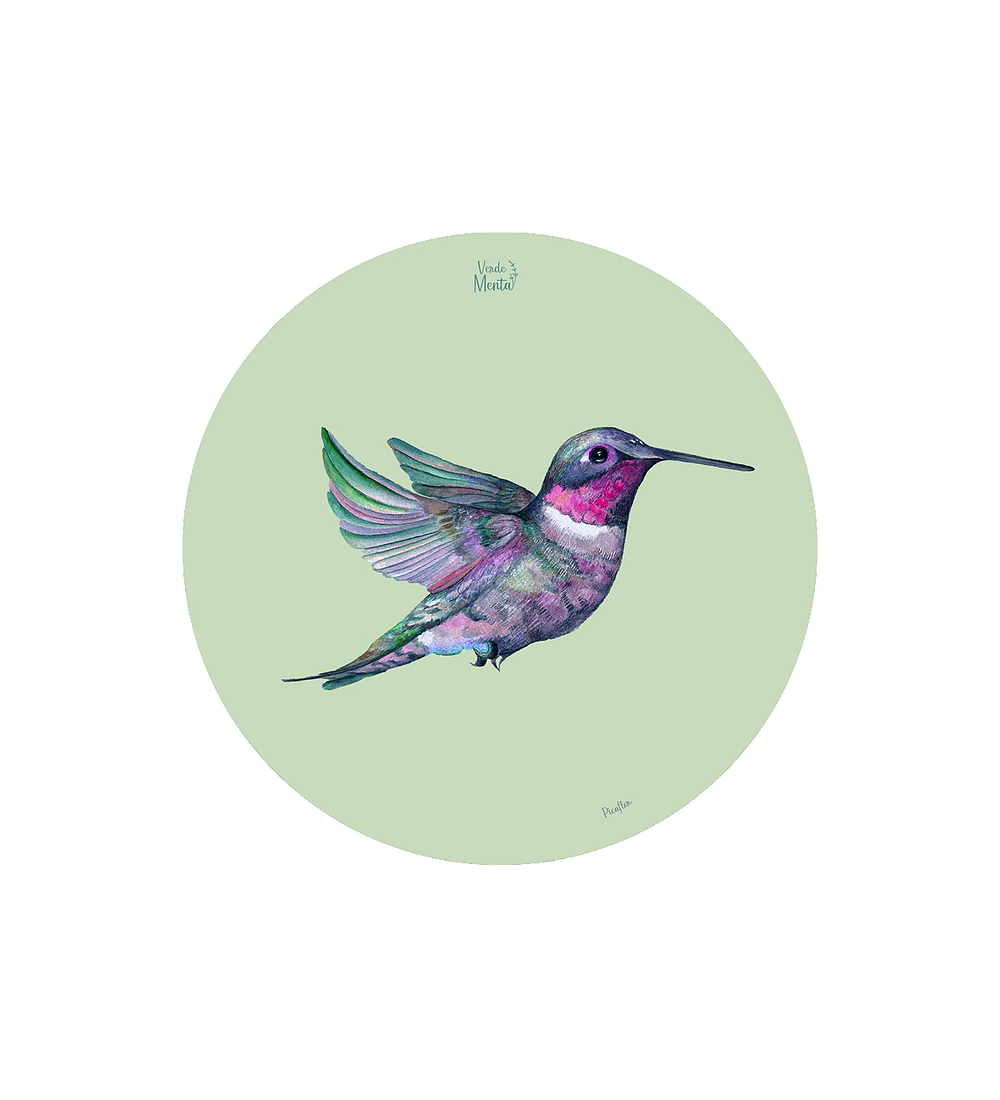 SET 6 INDIVIDUALES PICAFLOR LILA REDONDO