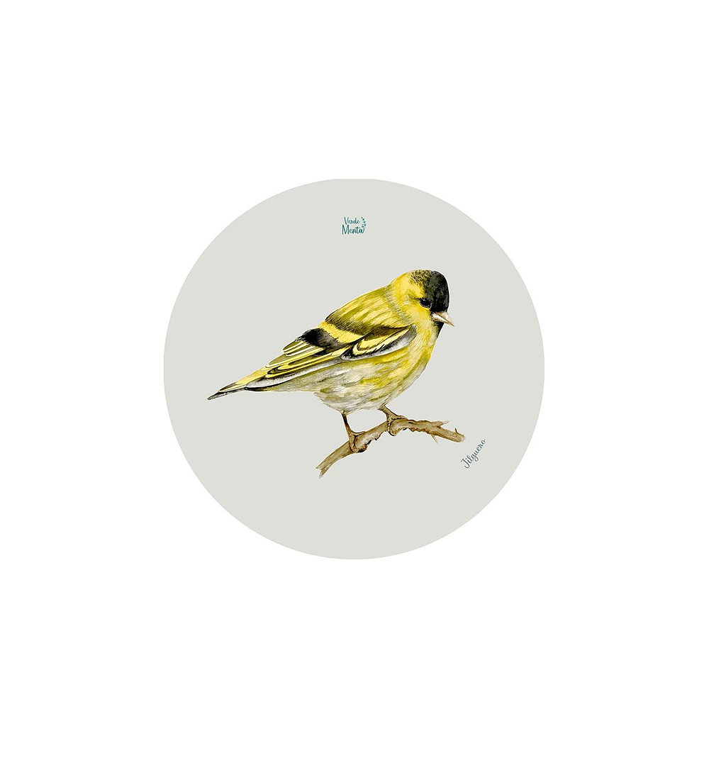 Set 12 Posavasos Redondos Jilguero