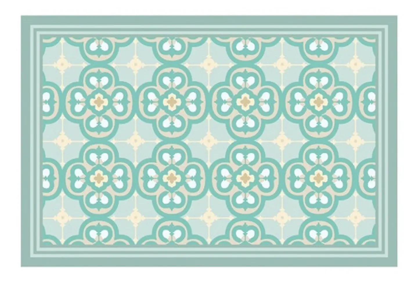 Piso Cocina Flor Árabe Turquesa 40 x 60 cm – Outlet 1