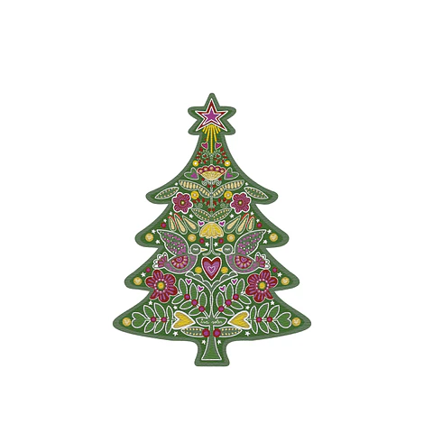 SET 6 PORTA CUBIERTOS NAVIDAD VERDE