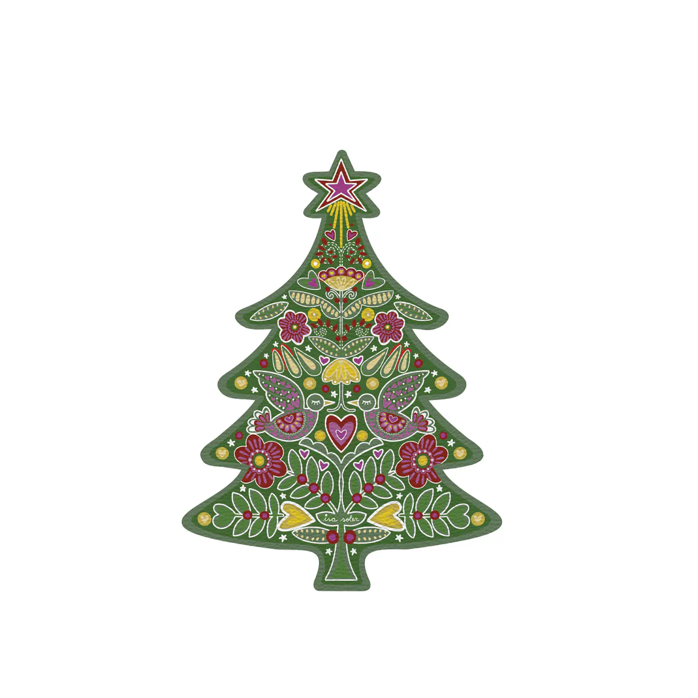 SET 6 PORTA CUBIERTOS NAVIDAD VERDE 1