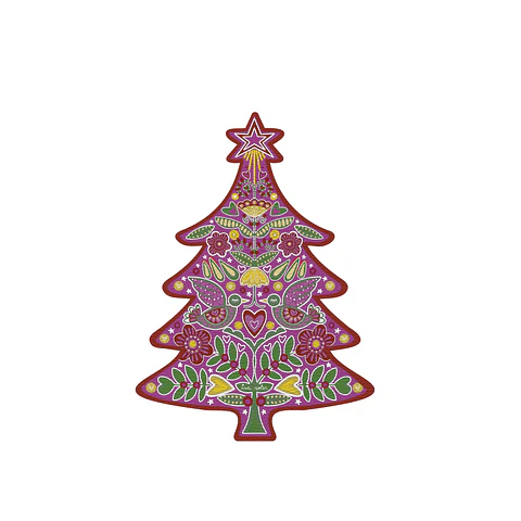 SET 6 PORTA CUBIERTOS NAVIDAD FUCSIA