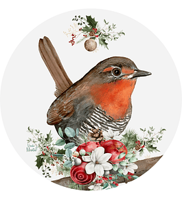 Set 6 individuales Navidad Chucao Blanco Redondo 37 x 37 cm