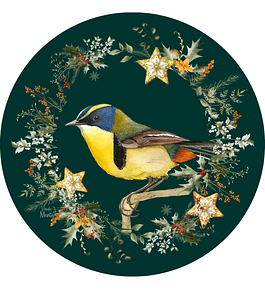 Set 6 individuales Navidad Siete Colores Verde Redondo 37 x 37 cm