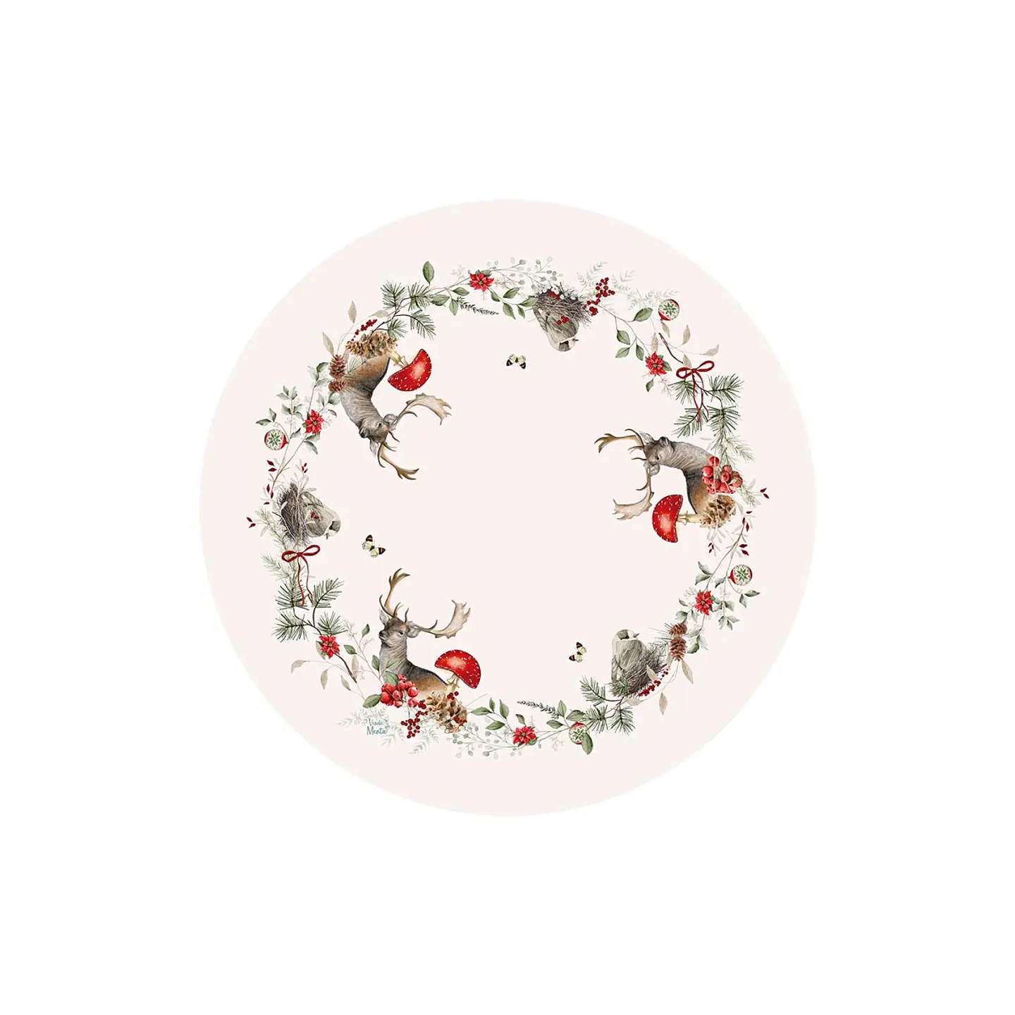 Set 2 Centro de Mesa Navidad Ciervos y Amanitas 60 x 60 cm 1