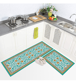 SET ALFOMBRA COCINA FLOR DE ESPARTA 45x60 + 45x120 CM