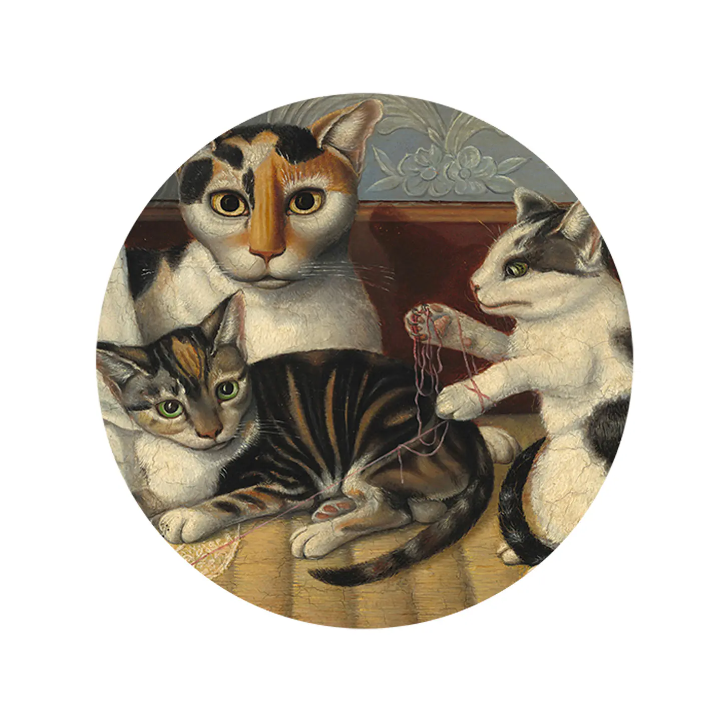 Set 6 Individuales + 6 Posavasos — Gato y Gatitos Americanos 1