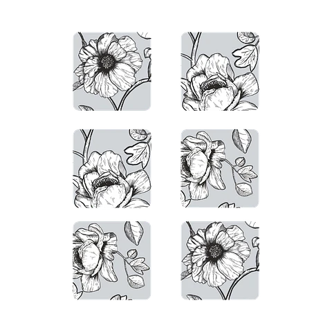 Pack 6 Posavasos Peonias